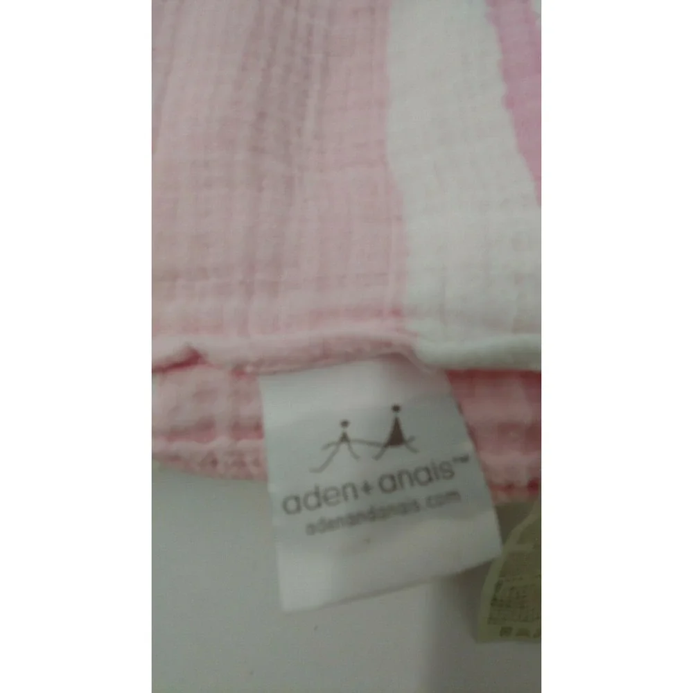 Aden & Anais Baby Blanket Cotton Muslin pink gray white wide stripes